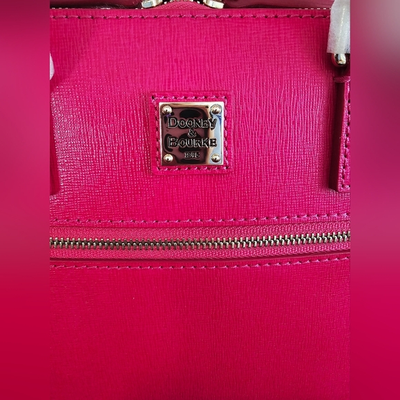 NWT. Dooney & Bourke Pink Domed Satchel with Gold Accents. - Picture 11 of 11